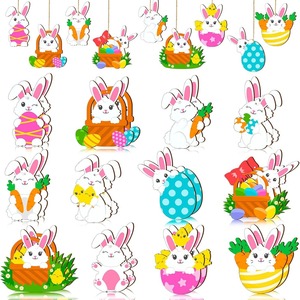 DAMAI Eco-Friendly Happy <b>Easter</b> Decoration Dwarf Rabbit Chick Cutout Hand Painted Wooden Ornament <b>Easter</b> Gifts - Product Image 3