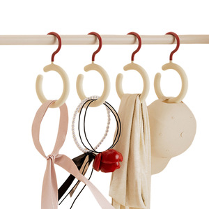 Clothing Organizer Round Hook 360 Degree Rotation Punch Free Wall Storage For Towels Bags <b>Wardrobe</b> Display <b>Rack</b> - Product Image 2