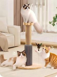 Arbre à chat en bois durable avec support pour pattes de chat, poteau à gratter, structure d'escalade pour l'auto-divertissement, la relaxation, planche à gratter - Product Image 5