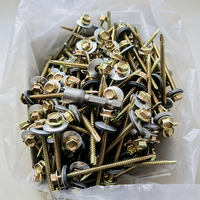 Tornillo autoperforante de zinc amarillo con arandela hexagonal indentada y arandela EPDM adherida, tornillo para techos DIN7504 para el mercado de Filipinas