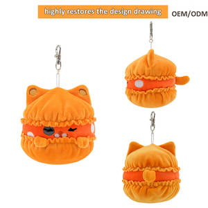 Llaveros de Peluche Personalizados con Sonido de Gato para Niñas, Colgantes con Forma de Comida de Dibujos Animados, Juguetes de Peluche, Anillos para Llaves - Product Image 2