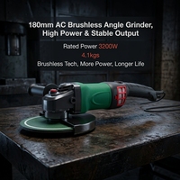 Meuleuse d'angle électrique industrielle sans balais AC HD5-180 3200W, disque de meulage 180mm, usage intensif, polissage fer et pierre, 6600 tr/min, 50Hz