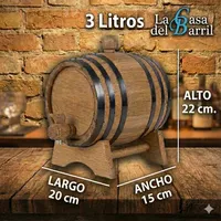 The Barrel House - Baril en bois Aro Negro de 3 litres avec bord et base noirs pour le stockage de bière et de spiritueux