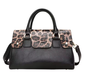 高品质牛皮制成的新款女包，奢华豹纹设计，大容量便携公文包 - Product Image 6