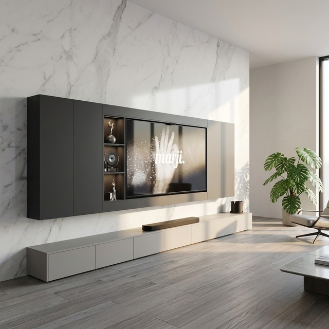 Modern Modular Wooden TV Stand with Multi-level Storage and Drawers Suitable for Homes Hotels Apartments