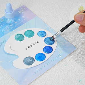 <span class=keywords><strong>Set</strong></span> Portátil de Acuarelas con Pigmento Nacarado de 7 Colores, Hecho a Mano, Mini y Adorable, con Pincel, para Uñas, Diarios, Regalos y Promociones - Product Image 5