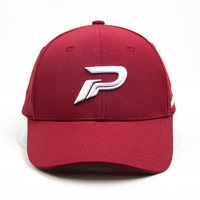 Gorra de Béisbol Personalizada con Logotipo Bordado en 3D, 100% Poliéster, Color Rojo, Estructurada, para Pickleball, con Correa Ajustable para Hombre