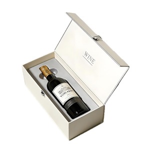 Luxury paper card single wine glass magnetic folding wine <b>bottle</b> packaging gift <b>box</b>, customizable according to needs - Product Image 5