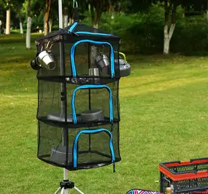 Outdoor Camping Groente Droogrek Opslag Vissen Droge Vis Droog Netto Opslag Netto Mand Vouwen Mesh Mand