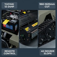 Tondeuse à gazon intelligente télécommandée robuste, tondeuse à pente haute performance avec certificats complets pour les grandes exploitations agricoles européennes