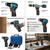 Perceuse-visseuse sans fil MAXTON MT312 12V avec moteur sans balais et contrôle de vitesse pour usage domestique et industriel