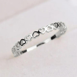 Anillo de Eternidad con Corazón para Mujer H218, Chapado en Oro de 18K, Aleación, Joyería de Moda, Regalo para Ella - Product Image 2
