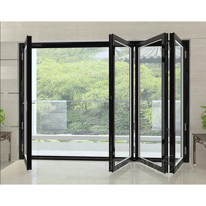 Porte accordéon extérieure en acier inoxydable de luxe panneaux décoratifs de cadre de couverture en verre pliable imperméable pour villa - Product Image 1