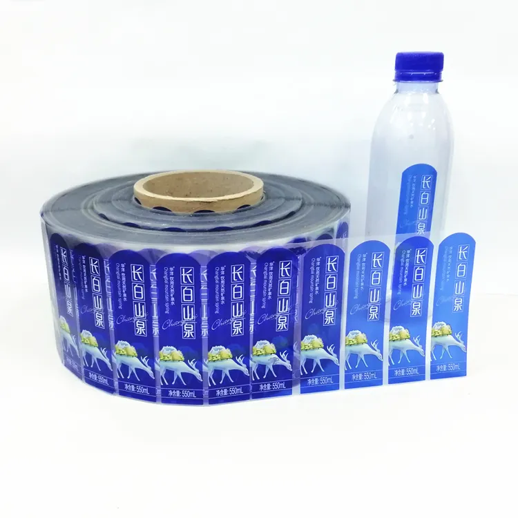 Custom Printed Reverse UV Transparent BOPP Material Water Bottle Self Adhesive Label Sticker Roll