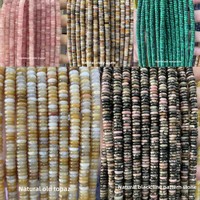 Perles d'espacement en pierre naturelle Abacus 2*6mm, 160 pièces/brin, perles lâches pour la fabrication d'accessoires de bijoux DIY