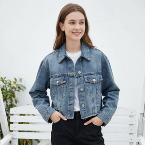 Chaqueta vaquera corta personalizada LEDUO para mujer, ropa de calle, chaquetas vaqueras para mujer, chaquetas de moda casual. - Product Image 2
