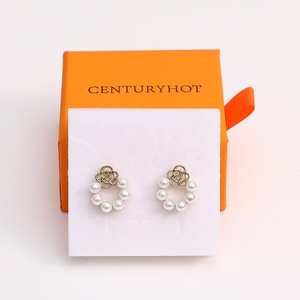 Custom Logo Personalized Orange Sliding <b>Drawer</b> Jewelry Box Cardboard Packaging for Bracelet Necklace Earrings 6x6x3.5cm - Product Image 3
