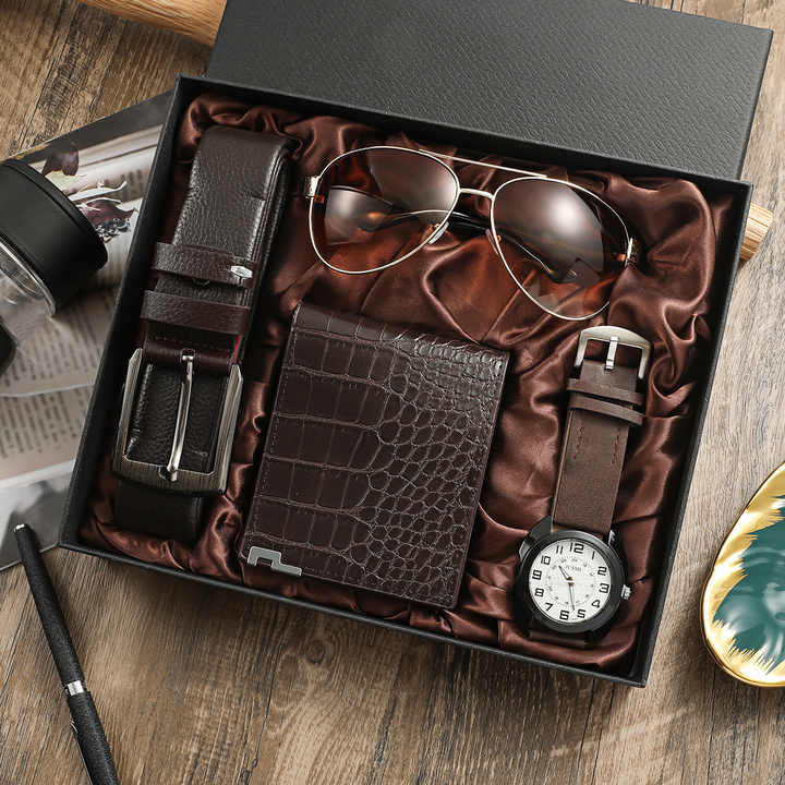 2024 New Hot Selling Men s Gift Set Quartz Watch Wallet Fashion and Minimalist Combination Set for