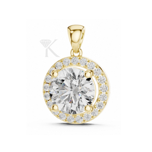 Pendentif halo en diamant naturel suspendu en argent, certifié IGI, bijou élégant et moderne, collier flottant de luxe - Product Image 1