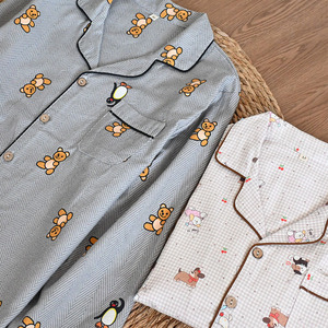 Pigiama Autunnale Confortevole con Colletto Rovesciato, Maniche Lunghe e Pantaloni, Set Pigiama da Casa per Uomo Taglie Forti - Product Image 2
