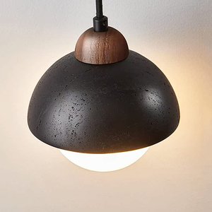 Có Thể Điều Chỉnh Chiều Cao LED Mặt Dây Chuyền Đèn Kem Phong Cách Bắc Âu Wabi Sabi Tối Giản Màu Đen Đá Cho Trang Trí Nội Thất Phòng Ăn Phòng Ngủ Trung - Product Image 5