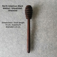 Cuchara para miel hecha a mano de madera de nogal negro, ecológica, estilo americano, con logotipo grabado a láser personalizado