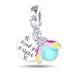 Abalorio Colgante de <span class=keywords><strong>Plata</strong></span> de Ley <span class=keywords><strong>925</strong></span> con Diseño de Luciérnaga que Brilla en la Oscuridad, Estilo <span class=keywords><strong>Pandora</strong></span> - Product Image 5
