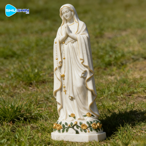 Sculpture en marbre blanc grandeur nature <span class=keywords><strong>de</strong></span> Notre-Dame <span class=keywords><strong>de</strong></span> <span class=keywords><strong>Lourdes</strong></span>, fabriquée sur mesure et artisanale pour l'église, la maison/le jardin, chapelet pour la prière et la dévotion - Product Image 5