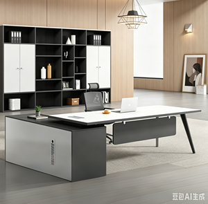 Bureau <span class=keywords><strong>de</strong></span> <span class=keywords><strong>direction</strong></span> minimaliste moderne en bois <span class=keywords><strong>de</strong></span> chêne avec ensemble chaise et armoire latérale et bibliothèque - Mobilier <span class=keywords><strong>de</strong></span> bureau personnalisable - Product Image 1
