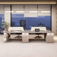BGZ-241X Ensemble de bureaux et chaises de bureau en bois, design simple et minimaliste, pour 4/6 personnes, poste de travail cloisonné pour employés