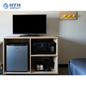 Ensemble de meubles de chambre à coucher en bois moderne <span class=keywords><strong>Hyman</strong></span> Super 8 Wyndham Hotel, design robuste pour les chambres d'hôtel - Product Image 1