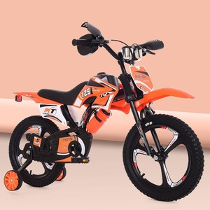 Motorfiets-stijl kinderfiets 12 inch 16 inch kinderfiets 3 jaar oud steunwieltjes stalen frame 7 versnellingen hydraulische schijfrem - Product Image 4