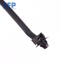 Attaches-câbles en plastique EFP 6.6x166 à verrouillage inversé, trou noir de 6,5 mm de diamètre, 100 pièces, couleur noire