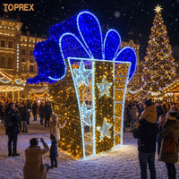 TOPREX Boîte à lumière LED 3D professionnelle avec motif, cadre étanche IP65 pour affichage de Noël en centre commercial, marché américain
