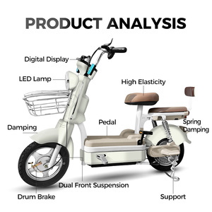 Scooter eléctrico Mocha de 48 kg con batería de plomo-ácido, asiento doble y neumáticos de vacío para múltiples terrenos - Product Image 4