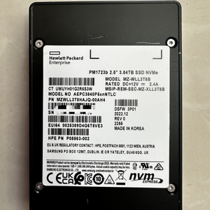 Unidad de Estado Sólido SSD U.2 NVMe de 2.5" y 3.84TB, HPE P08863-002, para PM1723B MZ-WLL3T8B MZWLL3T8HAJQ-00AH4 - Product Image 1