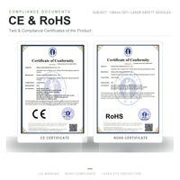 Lunettes de sécurité laser 1064nm OD7+ haute protection pour machine de soudage laser à fibre, qualité industrielle