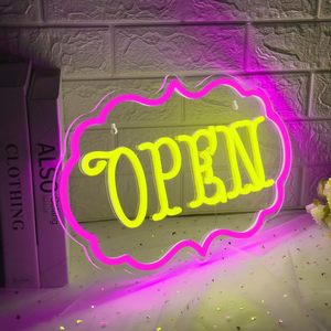 Open LED neon indoor and outdoor hanging ambient light USB powered store window <b>sign</b> indicator light decorative light-up letters - Product Image 6