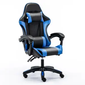 Blauwe Kleur Hoge Rug Baas Computer Draaibare Rollende Uitvoerende Taak Stoel Thuis Bureau Stoel Ergonomische Gaming Stoel