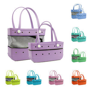 กระเป๋าชายหาดพับได้กันน้ำแบบพกพาสำหรับทุกเพศทุกวัย ทำจากยาง EVA พร้อมซิป - Product Image 6