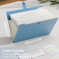 Organisateur de dossiers accordéon imperméable à 12 poches, format A4, extensible, pour factures, reçus et documents fiscaux