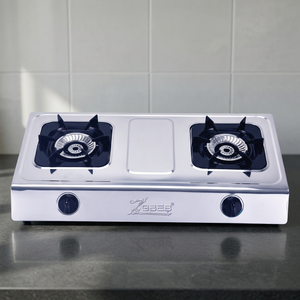 Cuisinière double en acier inoxydable 410, magnifique cuisinière à double brûleur en fonte avec support hexagonal pour appareils électroménagers - Product Image 4