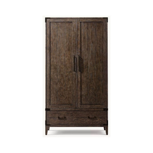 High Quality Freestanding Modern Solid Wood Wardrobe Closet with Double Doors 2 Drawers Customizable Size for Bedroom Dining - Product Image 6