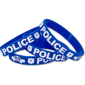 Venta al por mayor impresión de dibujos animados patrón coche de policía <span class=keywords><strong>pulseras</strong></span> de silicona para niños fiesta evento pulsera de silicona - Product Image 1