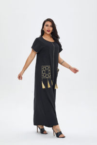 Touchhealthy suministro tradicional musulmán Abaya Casual seda poliéster 2 uds usado Dubai - Product Image 4