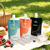 Pochettes à bec verseur personnalisées imprimées, haute barrière, qualité alimentaire, 250 ml, 500 ml, avec bouchon réutilisable pour boissons, jus, liquides et sauces