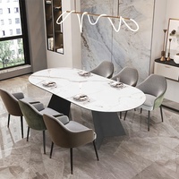 Ensemble table à manger ovale complète Mesa German Comedo Salle Manger avec terrasse, style scandinave, blanc, 12 places, avec chaises
