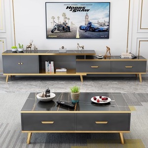 Nordique Simple moderne lumière luxe rétractable Table basse meuble <span class=keywords><strong>TV</strong></span> économique meubles en bois pour <span class=keywords><strong>petit</strong></span> appartement vivant - Product Image 2