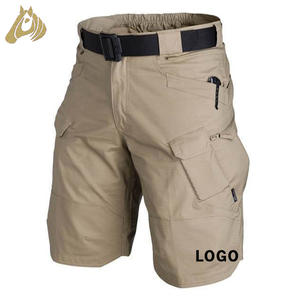 Pantalones Cortos Tácticos Deportivos para Hombre de Buena Calidad, de Secado Rápido, de Poliéster Color Caqui con Múltiples Bolsillos - Product Image 1