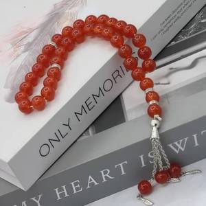 Misbaha Étnica de Cristal, 10 mm, 33 Cuentas Pulidas, Joyería Religiosa Islámica Tasbih - Product Image 1